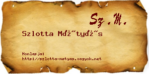 Szlotta Mátyás névjegykártya