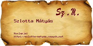 Szlotta Mátyás névjegykártya