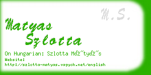 matyas szlotta business card